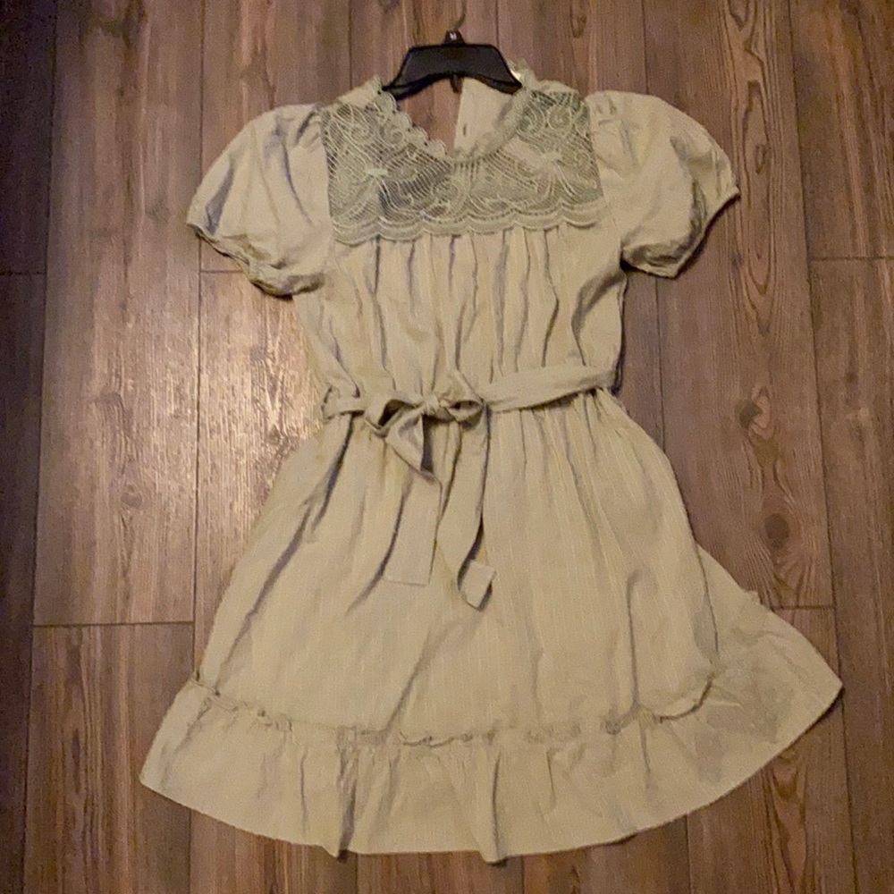 NWOT sage green Swiss dot dress sz Large